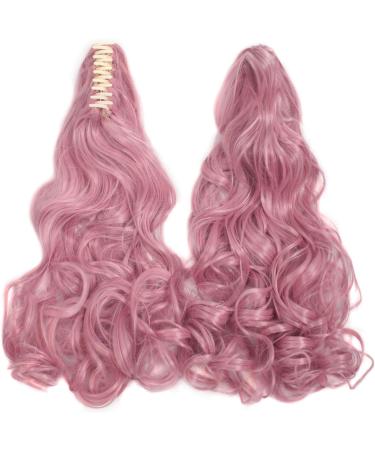 MapofBeauty Lolita Long Curly Clip on Ponytails Cosplay Wig (Rouge Pink) - Buy Online on GoSupps.com