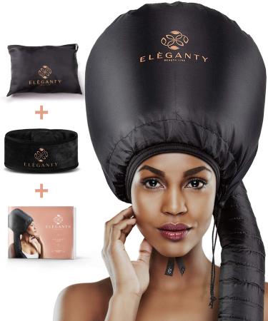 Eleganty Extra Large Soft Bonnet Hood Hairdryer Attachment with Headband That Reduces Heat Around Ears and Neck to Enjoy Long Sessions - Used for Hair Styling, Deep Conditioning and Hair Drying