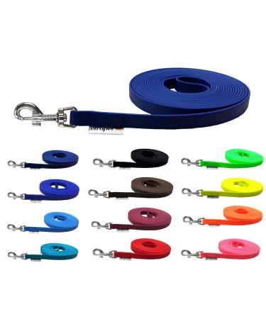 Terrified leash for dogs Biothane dog leash medium / large dogs width 16mm / 3m / 5m / 10m / 15m (10m without hand loop navy blau) 10m without hand loop navy blau