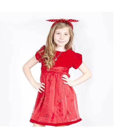 Polka Dot Headbands Set - Retro Bandana Wire Headband for Girls & Women - Vintage Print Christmas Hairband (Red & Black) - Buy Online on GoSupps.com