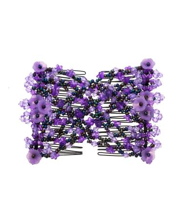Lovef 6 Pcs Stretchable Double Combs Upzing Medium Hair Clips - Assorted Colors - Buy Online on GoSupps.com