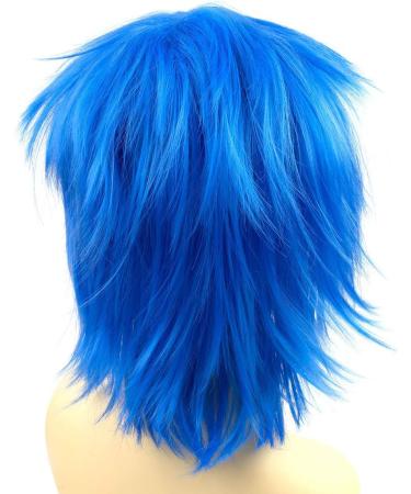 Yamel Anime Wig Blue for Cosplay Party Synthetic Layered Short Hair Wigs with Bangs Pastel Wigs for Women Men Kids - Buy Online on GoSupps.com