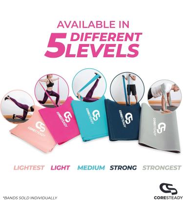 Coresteady Resistance Band 1.3m - Build Strength & Flexibility for Men & Women | Fitness Stretching Pilates Yoga | Exercise Guide Included - Buy Online on GoSupps.com