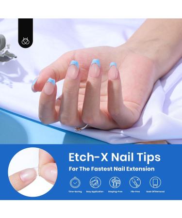 Beetles Gel Nail Kit - 504Pcs Half Matte XS Short Coffin Tips | Full Cover Clear Acrylic Press on Nails for Gel Polish - Buy Online on GoSupps.com