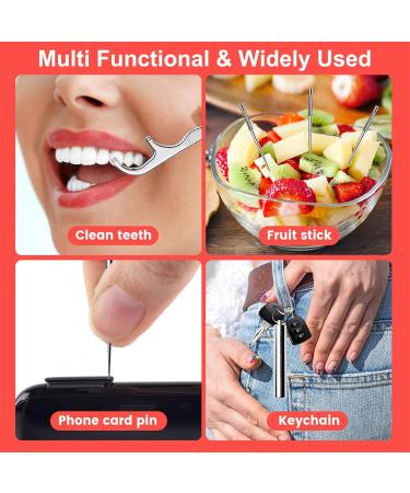 6-Piece Toothpick Tartar Remover Set - Portable Metal Dental Care Kit for Travel Camping & Picnics - Buy Online on GoSupps.com