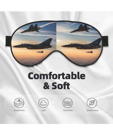 Aircraft Fighter Jets Print Eye Mask | Adjustable Blackout Sleeping Mask for Men & Women | Sleep Aid Eye Masks - Buy Online on GoSupps.com