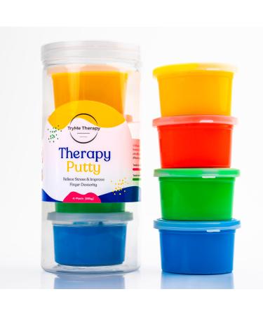 Putty for Adults and Kids - Hand Equipment Occupational Tools - Hand Exercise Putty Physical Therapy Putty Kit - Hand Therapy Tools - Multi Color Set of 4 Strengths 3 Oz Each