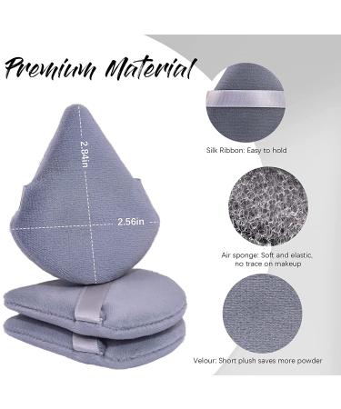 BEAKEY 10 Pcs Gray Soft Triangle Powder Puffs - Latex-Free Makeup Puffs for Face & Foundation - Ideal for Setting Powder & Liquid Foundation - Buy Online on GoSupps.com