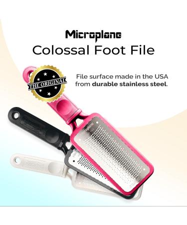Microplane Colossal Foot File Scraper - The Original Stainless Steel Foot Rasp Dead Skin/Callus Remover for Feet Gentle Foot Scrubber Pedicure Tools for Salon-Quality Foot Care Pink Disposable - Buy Online on GoSupps.com