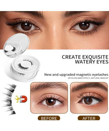 Shakven Magnetic Lashes Fake Eyelashes Magnetic No Glue Set for Women | 3D Look Magnetic Reusable Fake Eye Lash for Beginners Professional - Buy Online on GoSupps.com