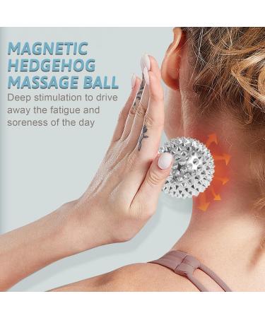 Buy Hedgehog Ball Massage Set | 2 Magnetic Acupressure Balls for Plantar Muscle Regeneration & Myofascial Relaxation - Silver - Buy Online on GoSupps.com