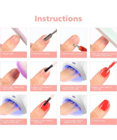 Umikk Gel Nail Polish Set White Watermelon Red Coral Pink 7.5 ml with Base Coat Top Coat 10 ml Soak Off UV LED Cured Home Manicure Gel Polish Young Girls - Buy Online on GoSupps.com