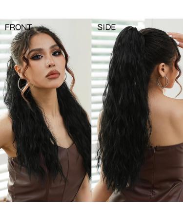Ponytail Extensions Extensions Ponytail Hairpiece for Women Heat Resistant 24inch Synthetic Ponytail Long Wavy Black Claw Clip Ponytail Braid In Hair for Women(NMW1047-13) - Buy Online on GoSupps.com