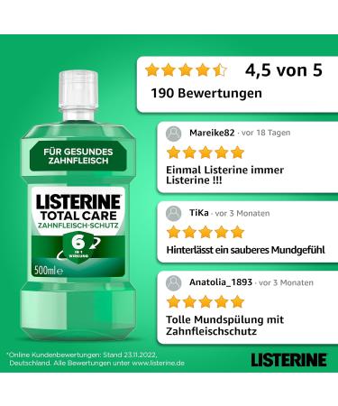 Buy Listerine Total Care Mouthwash 500ml | 6-in-1 Antibacterial Protection for Healthy Gums & Fresh Breath - International Shipping Available - Buy Online on GoSupps.com