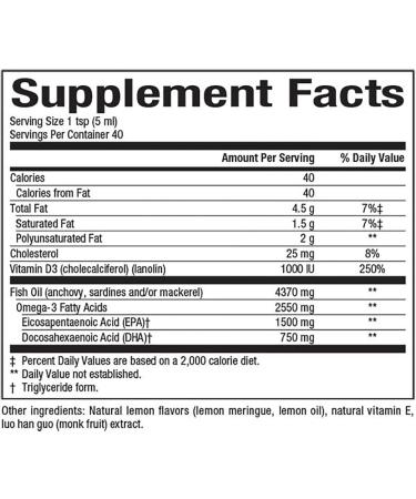 Natural Factors Sea Rich Omega-3 1500mg EPA 750mg DHA with Vitamin D3 - Lemon Meringue 200ml - Buy Online on GoSupps.com