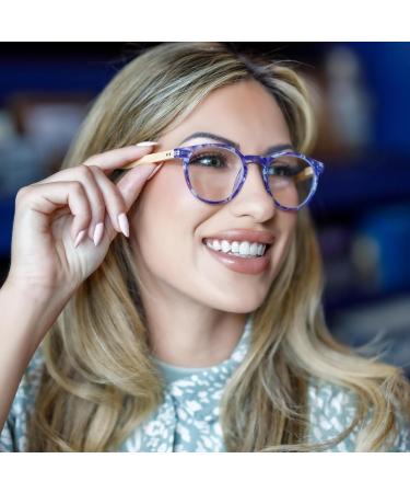 2SeeLife Bamboo Round Reading Glasses for Women - Stylish & Comfortable Purple Readers 2.5x - International Shipping Available - Buy Online on GoSupps.com