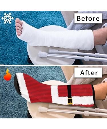 Buy LED Back Christmas Cast Sock Cover - Santa Red Foot Protector for Men & Women | Size L - Holiday Cast Cover - Buy Online on GoSupps.com