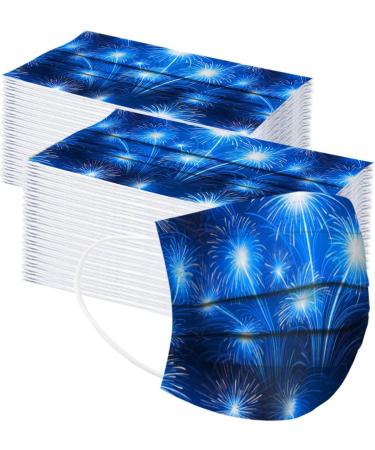 ZQP BEUU 100PCS Happy New Year 2021 Disposable_Face_M sks with a Elastic Earloop for Adult Multiple Pattern Combinations 3-ply Face Facial Protection Pads for Party High Filtration and Ventilation - Buy Online on GoSupps.com
