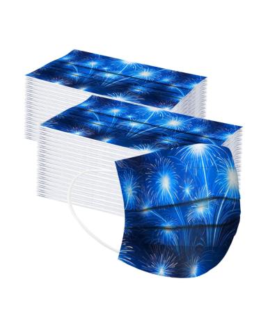ZQP BEUU 100PCS Happy New Year 2021 Disposable_Face_M sks with a Elastic Earloop for Adult Multiple Pattern Combinations 3-ply Face Facial Protection Pads for Party High Filtration and Ventilation