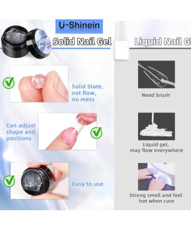 U-shinein 15ml Solid Nail Glue Gel - Acrylic & Press-On Nail Tips Adhesive | Transparent 0.52oz for Nail Art & Manicure - Buy Online on GoSupps.com