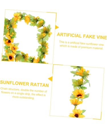 Zerodeko 2pcs Sunflower Vine Yellow Fake Flowers Home Decor Hanging Flowers for Decoration Artificial Ivy Garland Artificial Flower Decoration Sunflower Flower Silk Flower - Buy Online on GoSupps.com