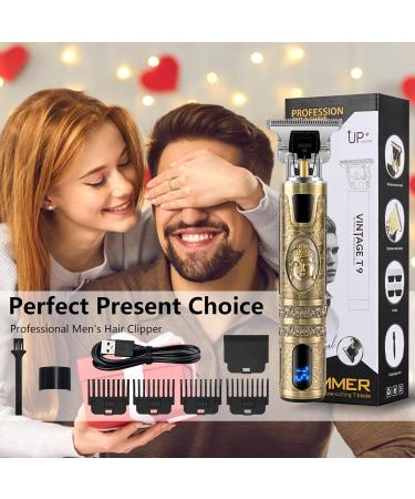 CKCLR Men's Hair Clippers - Professional Waterproof Electric Shaver with LCD Display for Cordless Hair Trimming and Cutting (Bronze) - Buy Online on GoSupps.com