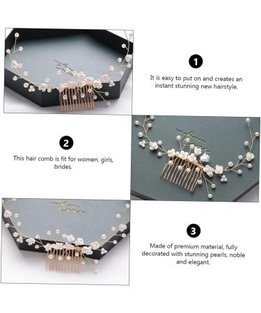 MAGICLULU Bridal Hair Comb Bridal Pearl Headwear Pearl Hair Comb Handmade Headwear Decor Pearl Headdress Bride Hair Comb Wedding Hair Comb Pearl Headpiece Bridal Headdress Hair Accessories - Buy Online on GoSupps.com