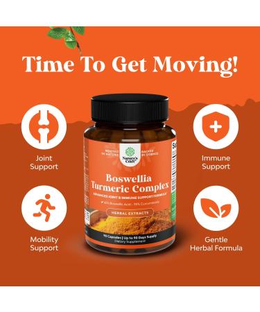 Boswellia Extract Capsules with Turmeric - Advanced Joint & Immune Health Support Supplement - Turmeric & Boswellia Serrata Extract Capsules 500 mg for Body Detox & Healthy Joints - 90 Count 90 count (Pack of 1) - Buy Online on GoSupps.com