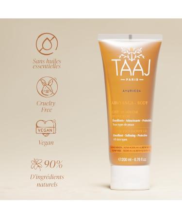  TAAJ TAAJ | Delicious Shower Gel - ABHYANGA | Body | Gently cleanses the skin | Soft supple and comfortable skin | All skin types | Vegan and essential oils free | Pack of 3 x 200 ml - Buy Online on GoSupps.com