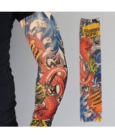 HOVEOX 12 Pcs Temporary Tattoo Sleeves Set for Men Women - Halloween Body Art Arm Stockings Protector Fake Tattoo - Pattern-1 - Buy Online on GoSupps.com