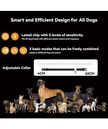 Beoankit Anti Bark Collar for Dogs - Dual Vibration, 5 Sensitivity Levels, 3 Modes - Grey - Buy Online on GoSupps.com