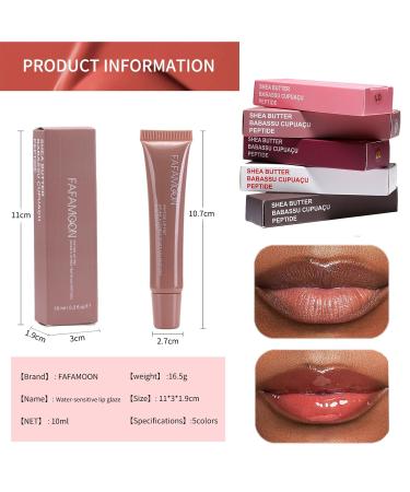 Hydrating Lip Glowy Balm - Moisturizing & Plumping Gloss for Dry Cracked Lips | Shea Butter & Babassu Oil | Nourishing Lip Care (01# Ribbon - Buy Online on GoSupps.com