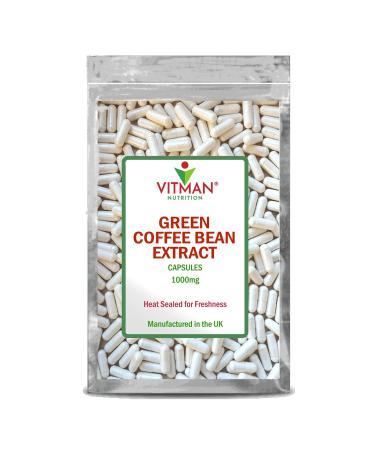 Green Coffee Bean Extract 90 Optimal Capsules - 1000mg - Natural Unroasted Coffee Caffeine Energy & Diet Pills for Diet & Workout Routines Keto & Vegan Supplement - Made in The UK