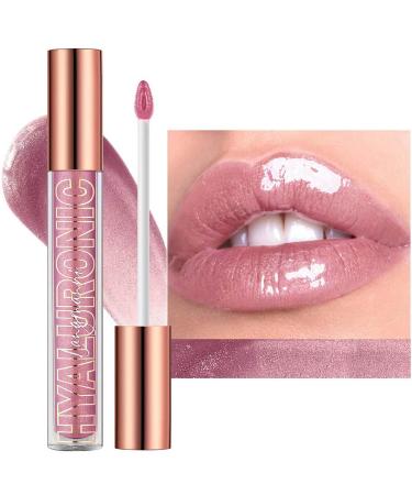 Nude Pink Lip Gloss Lip Plumper Gloss Tinted Glitter Lipgloss Lip Oil Teens Moisturizing High Shine And Vegan Plumping Lip Gloss For Women Girls Long-Lasting Dry Lip Care (03# Nude Pink)