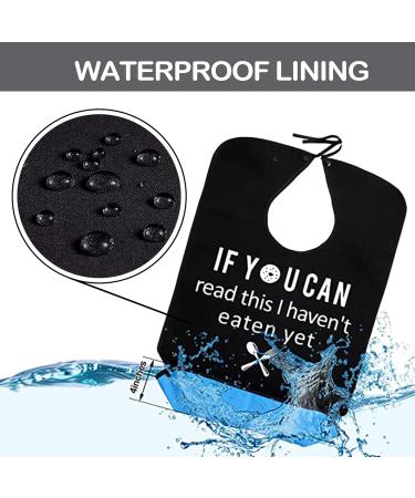 Waterproof Adult Bib for Elderly Men/Women - Reusable Dining Clothing Protector Apron - Black - Buy Online on GoSupps.com