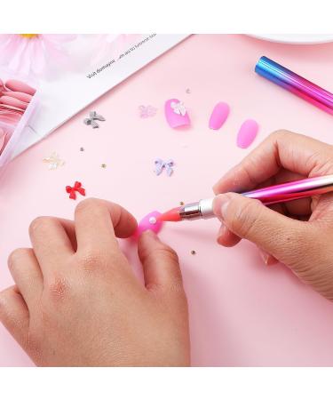 Prasacco Rhinestone Picker Dotting Wax Pen Rhinestone Picker Tool with 2 Pink Replaceable Wax Head Rhinestone Pickup Applicator Tool Rhinestone Crystals Picker for DIY Nail Art Decoration - Buy Online on GoSupps.com