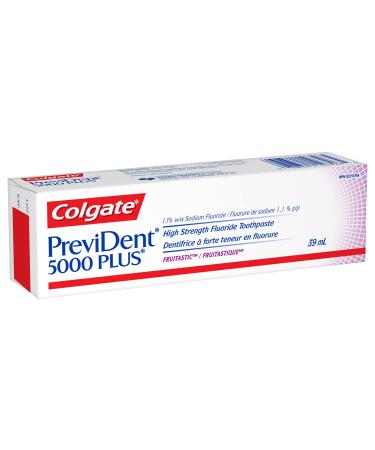 Colgate PreviDent 5000 Plus Care Toothpaste - Fruitastic Fruity Taste - Fluoride Dentifrice for Enamel Protection Sensitive Teeth Relief - Travel Size. 39 mL Mint 39 ml (Pack of 1)