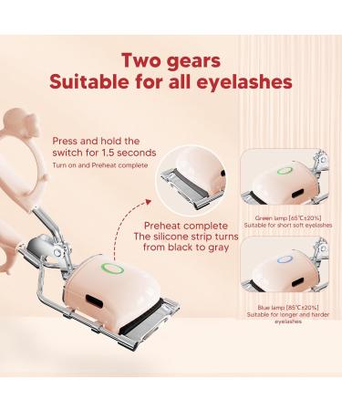 Heated Eyelash Curler - USB Rechargeable Lash Curler with 2 Heating Modes for Perfect Makeup - Ideal Gift for Women (White - Buy Online on GoSupps.com