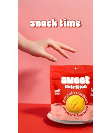Sweet Nutrition Protein Cookies Strawberry Cheesecake High Protein Gluten Free Low Carb (6 bags/box) - Buy Online on GoSupps.com