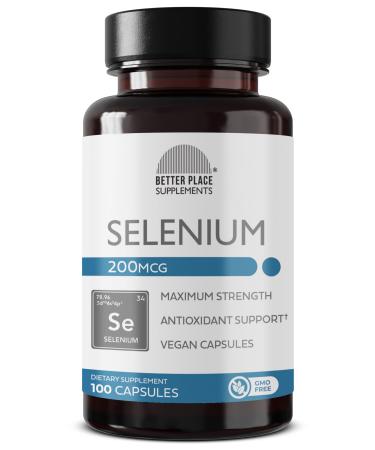 Better Place Supplements Selenium 200mcg - 100 Vegetarian Capsules | Supports Immune System & Healthy Cellular Function (1)