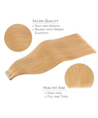 Buy Salife Tape Extensions - Real Hair 20 Pcs 50g 40cm Strawberries Blonde Silky Straight Invisible Skin Weft Tape In 40cm #16A - Buy Online on GoSupps.com