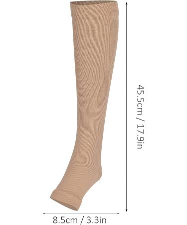 Herchr Compression Stockings - 2 Piece Elastic Support Socks for Low-Sports Legs - Open Toe Nylon Long Socks - Buy Online on GoSupps.com