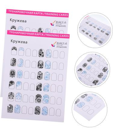 DOITOOL 24 Sheets Coloring Exercise Book Clipper Grippers Nail Stamper Manicure Training Kit Nail Hand Practice Nail Art Art Practice Tool Nail Kits Line Drawing Paper Painted White - Buy Online on GoSupps.com