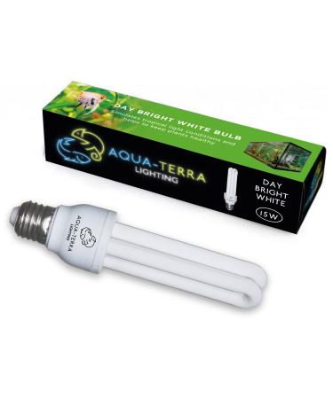 Aqua-Terra Lighting 15W Brightday White Replacement Bulb for The Fish Pod 48/64 and 120 Litre Aquarium - E27 Standard Screw Base - Ideal for Natural Daylight Lighting Effect