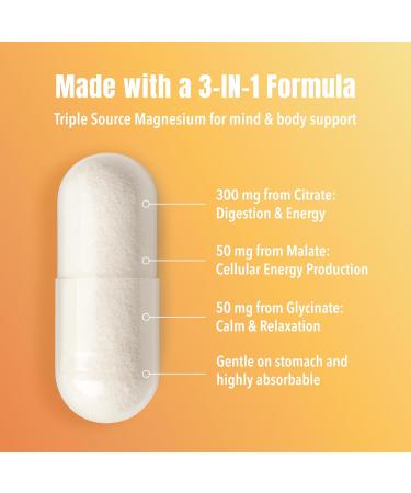 Triple Magnesium Complex Supplement 400mg with Citrate Malate & Glycinate Complete Chelated Magnesium Blend for Women & Men 120 Days of Daily Multi Magnesium Nutrition 240 Capsules 240 Count (Pack of 1) - Buy Online on GoSupps.com