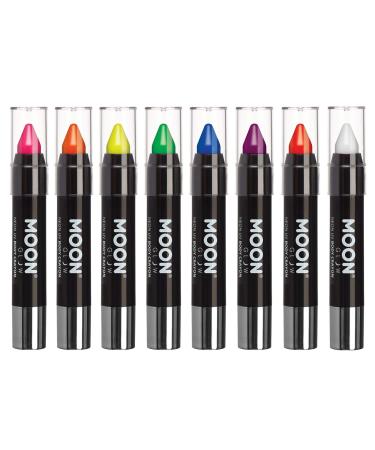 Moon Glow neon-UV face painting/body chalk make-up for the face and body intense colors lights up light under UV lighting (8 (1 piece))) - Buy Online on GoSupps.com