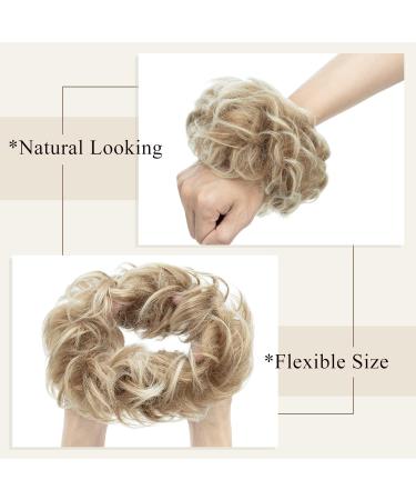 Silk-Co Hair Part with Rubber Band - Wavy Soft Dutt Extensions for Messy Buns - Honey Brown Ombre & Bleach Blonde - 55g Thickening Hair Solutions - Buy Online on GoSupps.com