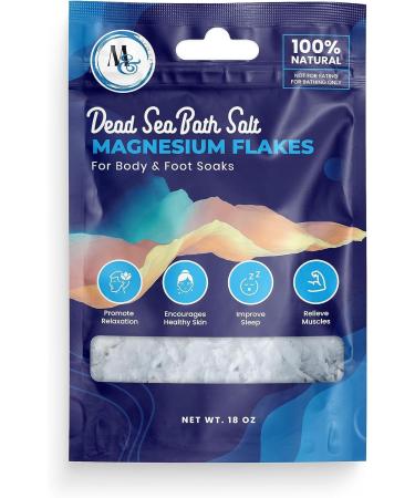 Dead Sea Magnesium Chloride Flakes 18oz Travel Bag Dead Sea Magnesium Chloride Flakes Bath Spa Shower More Minerals Then Epsom-Pure and Natural Bath Salt for Foot Soak