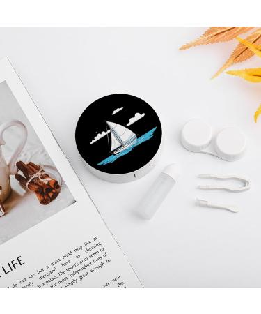 Portable Sailboat Contact Lens Travel Kit | Cute Contact Box with Mirror for Daily Outdoor Use - Buy Online on GoSupps.com