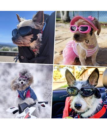 NAMSAN Dog Sunglasses - UV Protection Waterproof Adjustable Glasses for Small Dogs & Cats - Pink - Buy Online on GoSupps.com